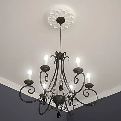 Profhome Moulure Et Rosace De Plafond<Rosace 156010 Élement pour plafond Élement décorative diametre 19,3 cm