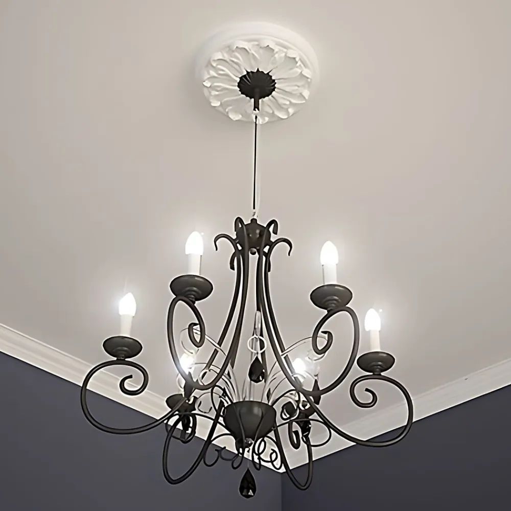 Profhome Moulure Et Rosace De Plafond<Rosace 156010 Élement pour plafond Élement décorative diametre 19,3 cm