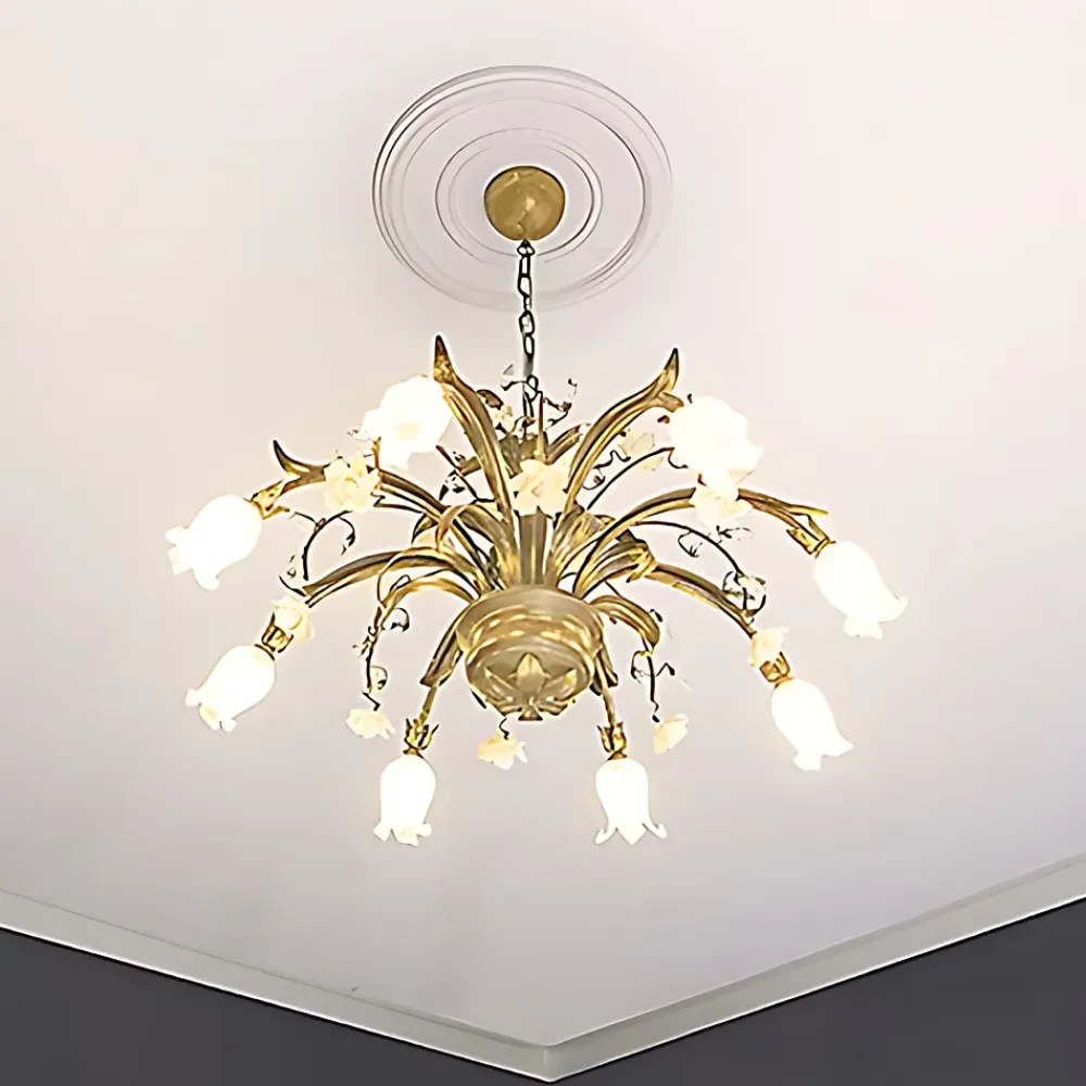 Profhome Rosace 156004 Élement pour plafond Élement décorative diametre 43,5 cm- Moulure Et Rosace De Plafond