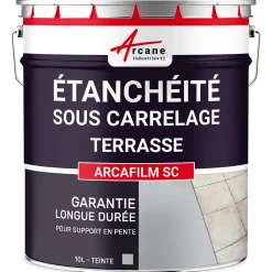 Arcane Industries Résine d'étancheite sous carrelage extérieur pour support avec pente - ARCAFILM SC Gris - 10 L -- Ragréage Et Primaire Pour Carrelage