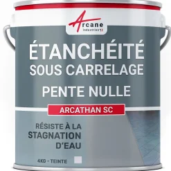 Arcane Industries Ragréage Et Primaire Pour Carrelage<Résine d'étanchéité sous carrelage polyuréthane - Pente Nulle - ARCATHAN SC Gris - 4 kg -