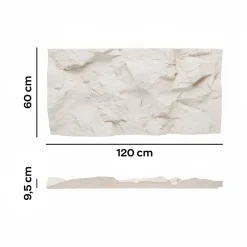 Frankystar Rushmore - Lot de 2 panneaux muraux décoratifs 3D 120x60x9 cm effet pierre en PU Cachemire- Panneau Mural Décoratif