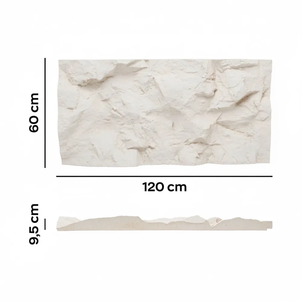 Frankystar Rushmore - Lot de 2 panneaux muraux décoratifs 3D 120x60x9 cm effet pierre en PU Cachemire- Panneau Mural Décoratif