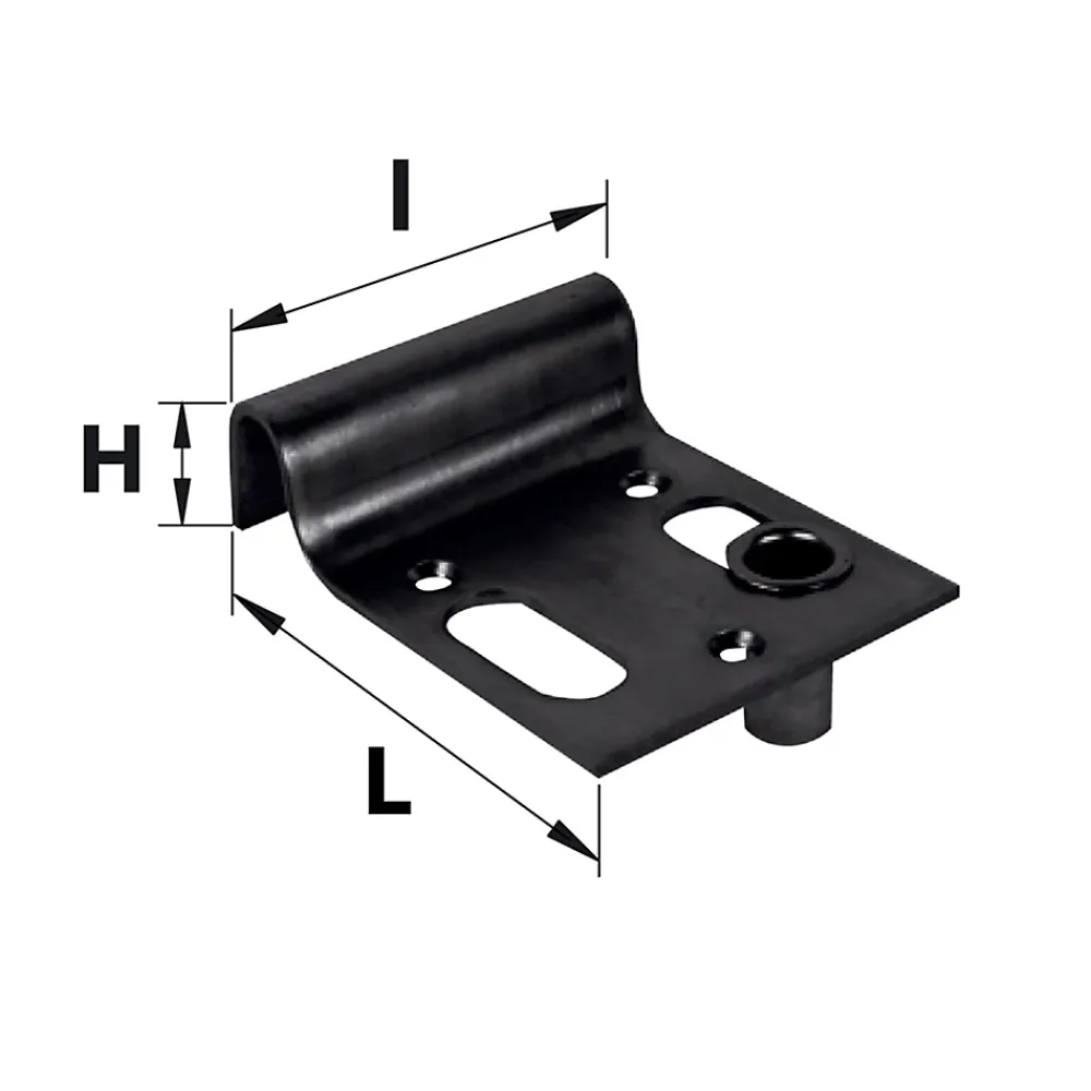 Afbat - Tb Industrie Sas Accesoire Pour Volet<Sabot de portail à visser avec gache Afbat noir L/140 x l.100 x H.40mm