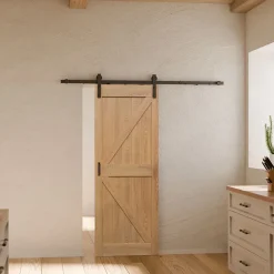Schulte porte coulissante complète - 90x215 cm - décor bois chêne - Système en applique- Porte Coulissante