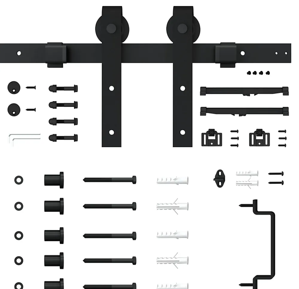 Schulte porte coulissante complète - 90x215 cm - décor bois chêne - Système en applique- Porte Coulissante