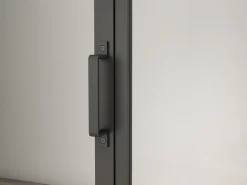 Schulte Porte Coulissante<porte coulissante complète en verre - 102x220cm - porte verrière - Loftstyle - noir- double softclose