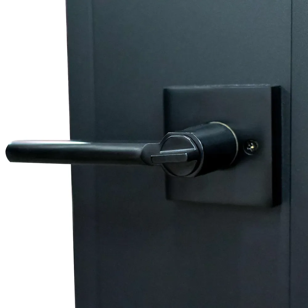 Schulte Porte intérieure en verre - 83x 211 cm- atelier - transparent - 3 rayures- gauche serrure- Bloc Porte