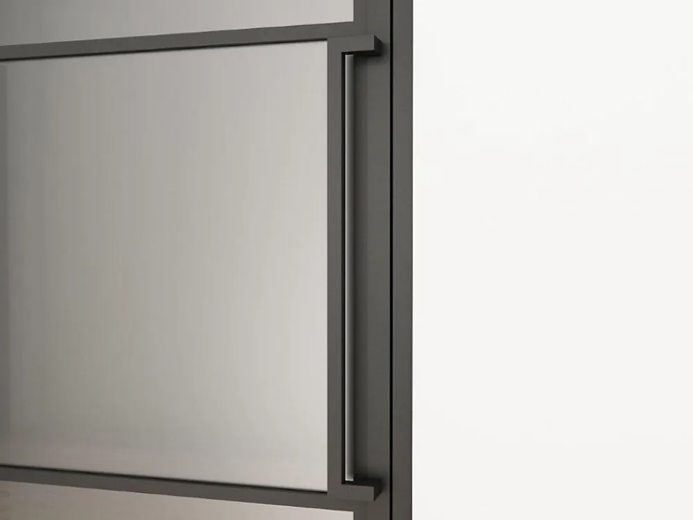 Schulte Porte intérieure en verre - 83 x 211 cm- atelier - transparent - 3 rayures - gauche- Bloc Porte