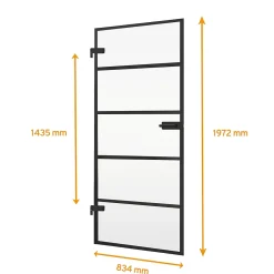 Schulte Porte intérieure en verre - 83 x 197 cm - transparent -4 rayures - réversible- Bloc Porte
