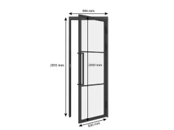 Schulte Bloc Porte<porte intérieure loft en verre - 83x204 atelier - noir mat - transparent - verrière - 3 vitrages - charnière droit