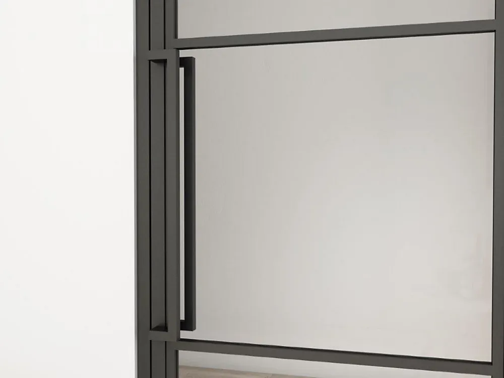 Schulte Bloc Porte<porte intérieure loft en verre - 83x204 atelier - noir mat - transparent - verrière - 3 vitrages - charnière droit