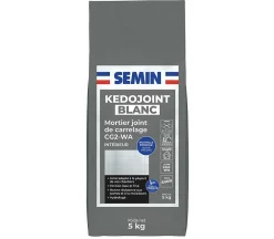Semin - Joint en Poudre pour Carrelage Kedojoint Blanc - Intérieur - Sac de 5 kg- Joint Carrelage Sol