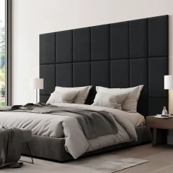 [Neu.Haus] Panneau Mural Décoratif<Set de 3 coussins muraux Carpino en tissu 60 x 30 cm noir neu.haus