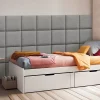 [Neu.Haus] Panneau Mural Décoratif<Set de 4 coussins muraux Carpino en tissu 30 x 30 cm gris clair neu.haus