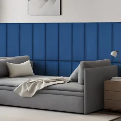 [Neu.Haus] Set de 2 coussins muraux Carpino en velours 90 x 30 cm bleu marine neu.haus- Panneau Mural Décoratif