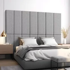 [Neu.Haus] Set de 2 coussins muraux Carpino en tissu 90 x 30 cm gris clair neu.haus- Panneau Mural Décoratif