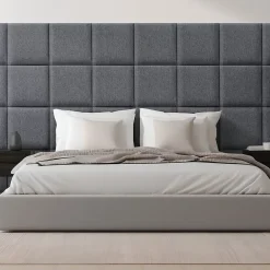 [Neu.Haus] Set de 4 coussins muraux Carpino en tissu 30 x 30 cm gris foncé neu.haus- Panneau Mural Décoratif