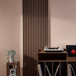 Sweeek Set de 2 panneaux muraux acoustiques décoratifs en feutrine et MDF noyer 60x120cm - Kyoto- Panneau Tasseau Bois