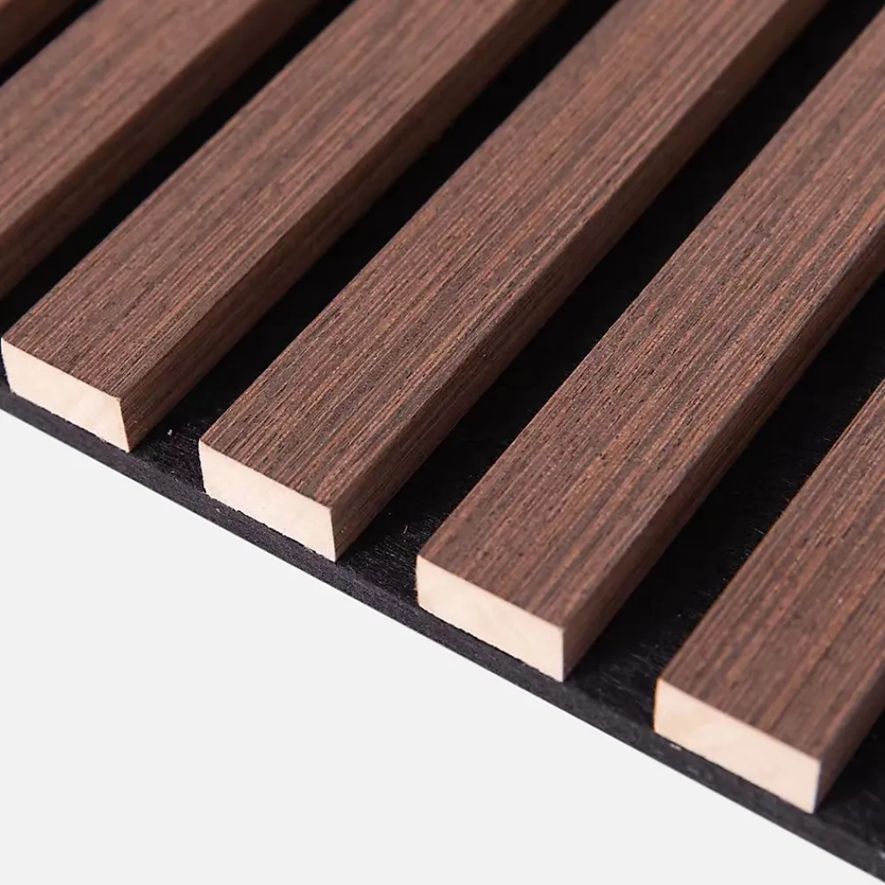 Sweeek Panneau Tasseau Bois<Set de 4 panneaux muraux acoustiques décoratifs en feutrine et MDF noyer 60x120cm - Kyoto