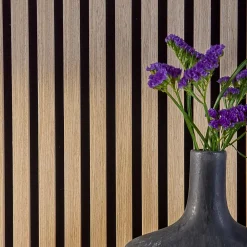 Sweeek Panneau Tasseau Bois<Set de 4 panneaux muraux acoustiques décoratifs en feutrine et MDF chêne 60x120cm - Kyoto