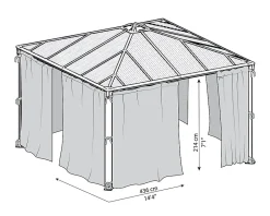 Palram Set moustiquaire pour tonnelle Palermo 4300- Moustiquaire Pour Tonnelle Et Pergola