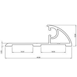 Homewell Barre De Seuil|Barre De Seuil<Seuil de porte PMR, Largeur 50mm Lg 1,95 m + joint d'étanchéité& isolation