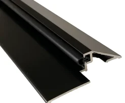 Homewell Seuil de porte PMR (Norme Handicap) alu avec joint et découpe d'angles (Laqué noir, 730mm)- Barre De Seuil|Barre De Seuil