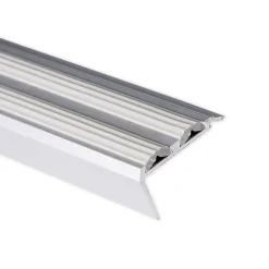 Floordirekt Profilé De Rénovation De Marche<Seuil d'escalier Avec double caoutchouc Power Grip Longueur 134 cm Autocollant Gris -