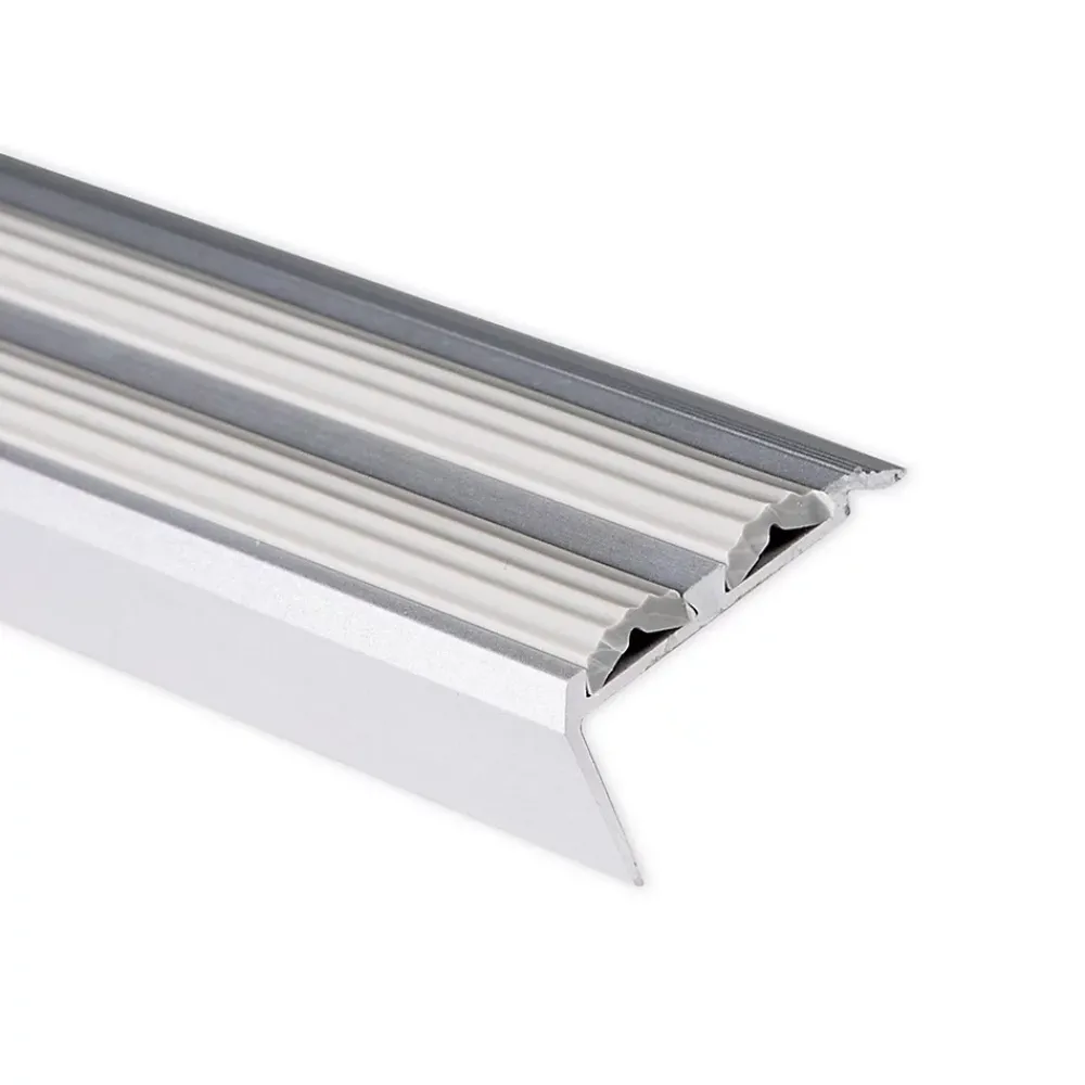 Floordirekt Profilé De Rénovation De Marche<Seuil d'escalier Avec double caoutchouc Power Grip Longueur 90 cm Pré-percé Gris -