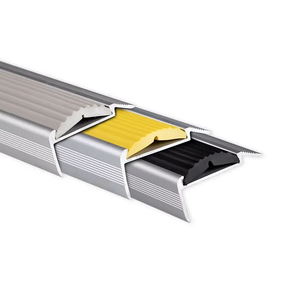 Floordirekt Seuil d'escalier Avec simple caoutchouc Power Grip Longueur: 100 cm Autocollant Gris- Profilé De Rénovation De Marche