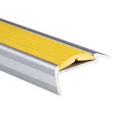 Floordirekt Seuil d'escalier Avec simple caoutchouc Power Grip Longueur: 100 cm Pré-percé Jaune- Profilé De Rénovation De Marche