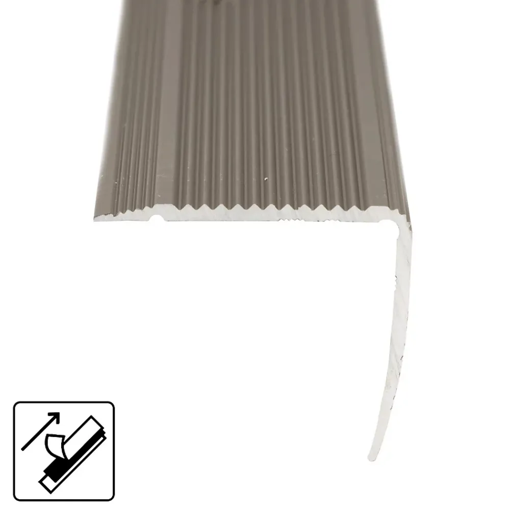 Floordirekt Seuil d'escalier Integral, Forme: L 35 x 30 mm Longueur: 134 cm, Auto-adhésif, Champagne- Profilé De Rénovation De Marche