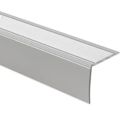 Floordirekt Seuil d'escalier Integral, Forme: L 35 x 30 mm Longueur: 90 cm, Auto-adhésif, Argent- Profilé De Rénovation De Marche