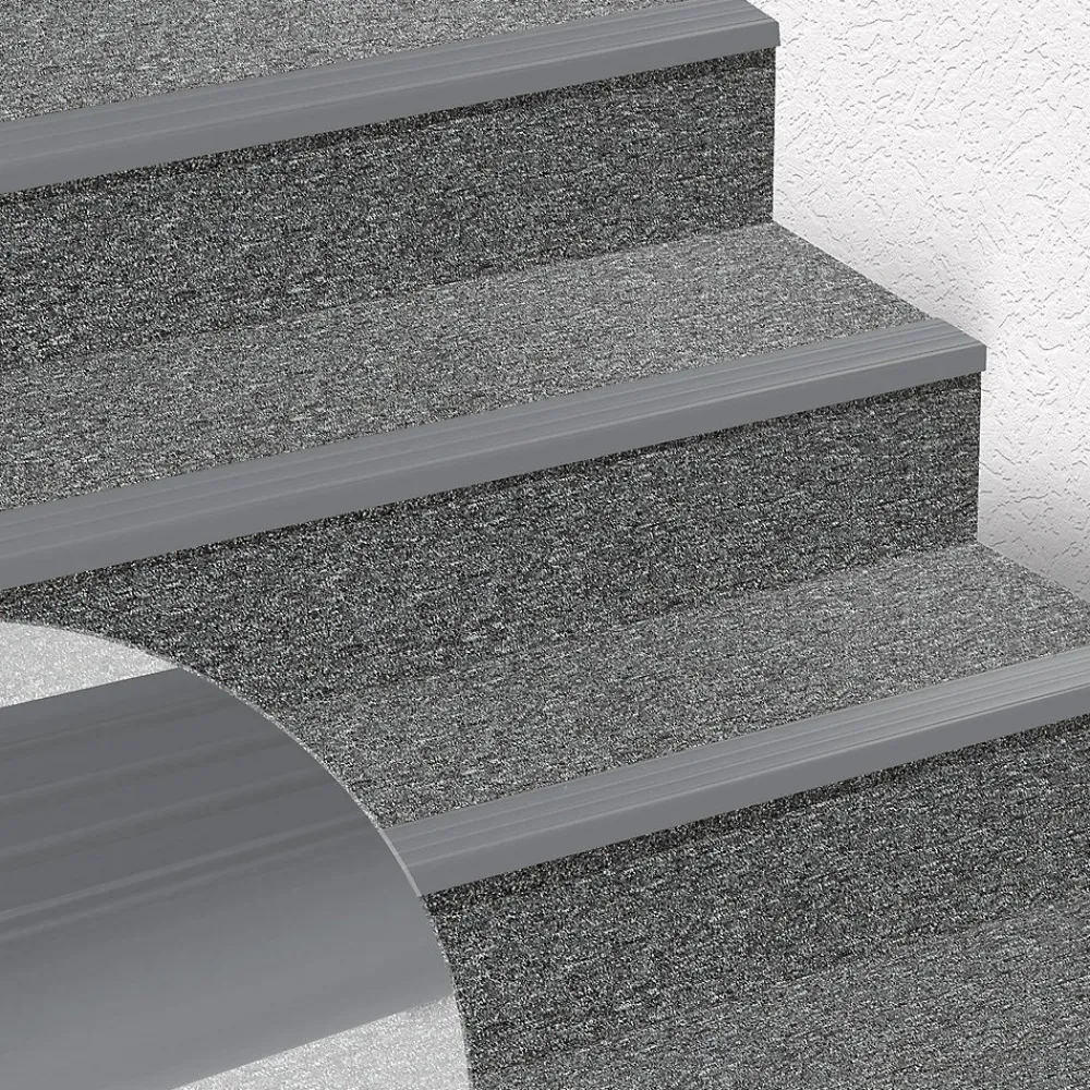 Floordirekt Profilé De Rénovation De Marche<Seuil d'escalier Michigan PVC 45 x 42 mm Gris Longueur: 100 cm