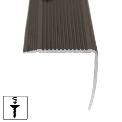 Floordirekt Seuil d'escalier Pré-percé, Forme: L 30 x 20 mm, Longueur: 90 cm, Bronze- Profilé De Rénovation De Marche
