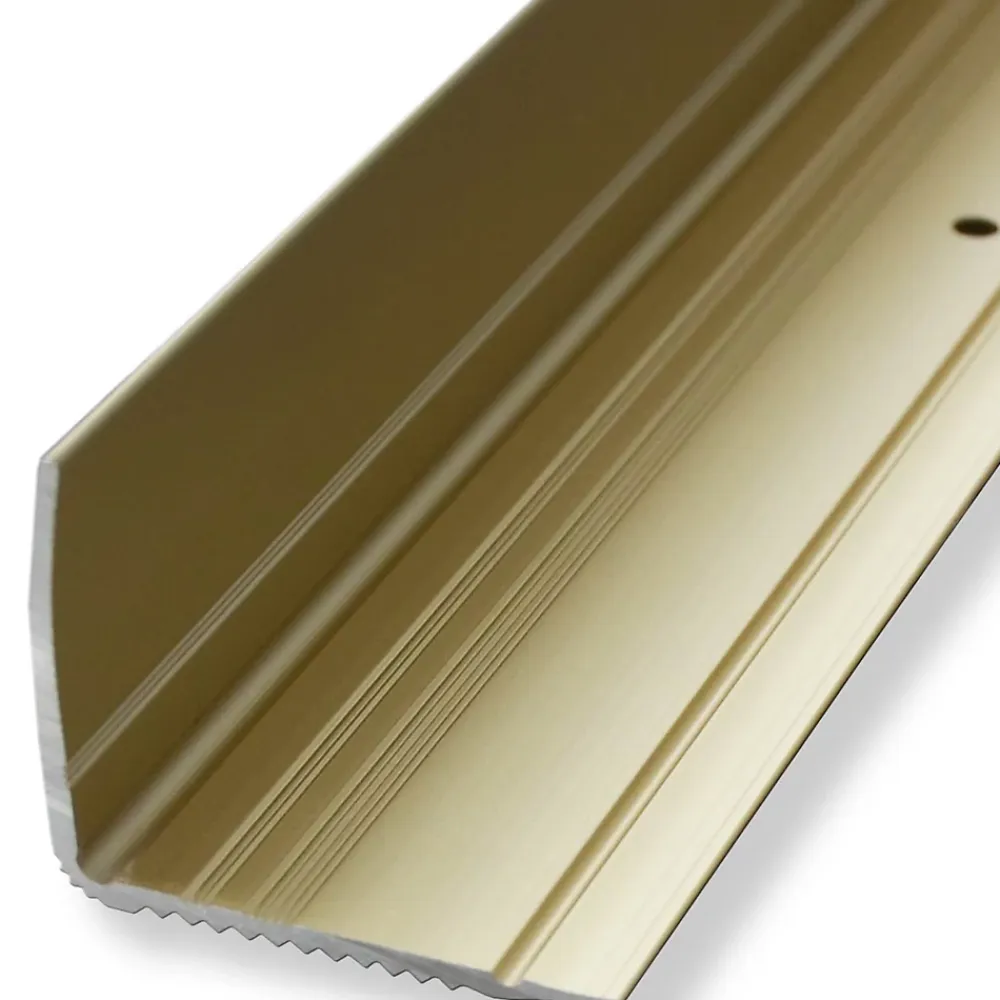 Floordirekt Seuil d'escalier Pré-percé, Forme: L 35 x 30 mm, Longueur: 90 cm, Or- Profilé De Rénovation De Marche