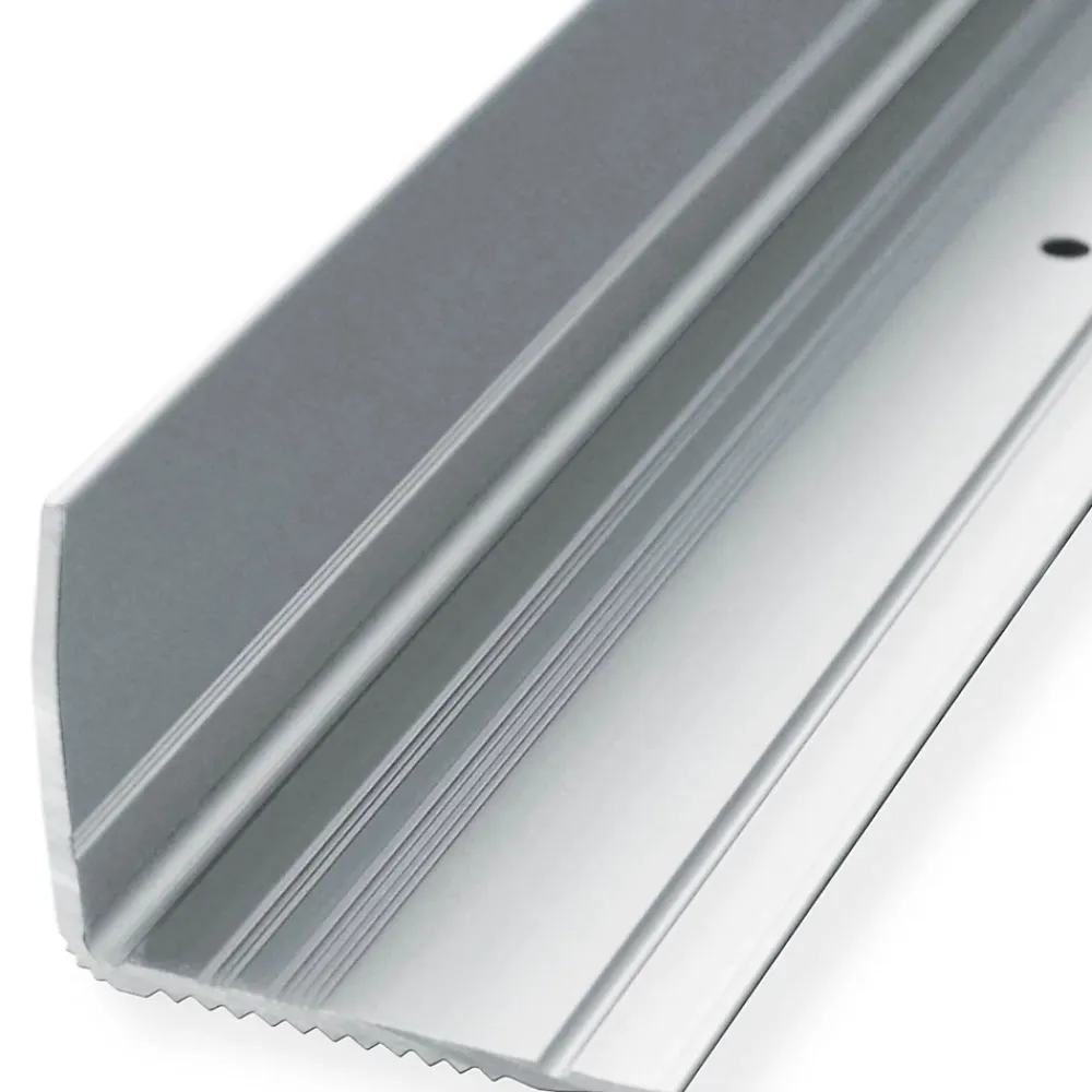 Floordirekt Seuil d'escalier Pré-percé, Forme: L 35 x 30 mm, Longueur: 90 cm, Argent- Profilé De Rénovation De Marche