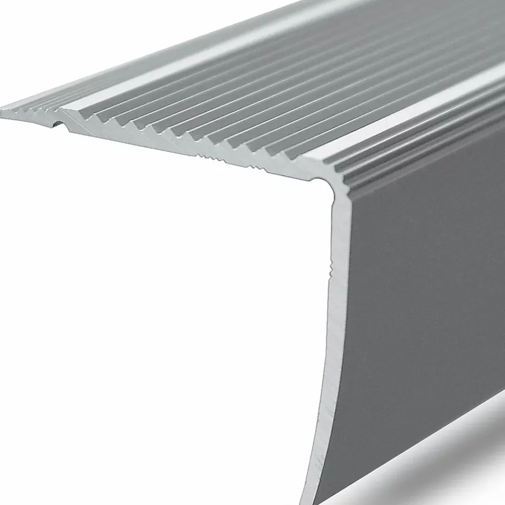 Floordirekt Seuil d'escalier Pré-percé, Forme: L 30 x 20 mm, Longueur: 134 cm, Argent- Profilé De Rénovation De Marche