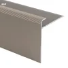 Floordirekt Seuil d'escalier Safety Forme F Aluminium anodisé Bronze clair S 90 cm- Profilé De Rénovation De Marche