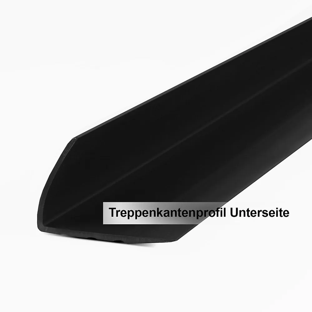 Floordirekt Nez De Marche|Nez De Marche<Seuil d'escalier Toronto PVC Montage avec ou sans perçage 40 x 25 mm Noir Longueur: 100 cm