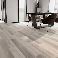 Rentside Sol Lames PVC clipsable avec sous couche intégrée GARANTIE 20 ans Ep. 5,5 mm Gris foncé Dim L 122 cm x l 23 cm- Dalle Et Lame Pvc