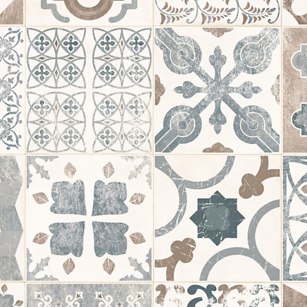 Tarkett Lino Sol Vinyle Pvc<Sol Lino - Carreaux de ciment - Naturel - Rouleau de 2m x 2m