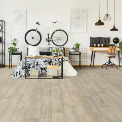 Décoweb Lino Sol Vinyle Pvc<Sol Lino - Imitation parquet bois blanc vieilli - Rouleau de 4m x 25m
