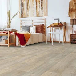 Décoweb Sol Lino - Imitation parquet bois blanc vieilli - Rouleau de 2m x 4m- Lino Sol Vinyle Pvc