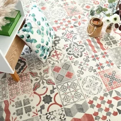 Tarkett Sol Lino Carreaux de ciment - Brique - Rouleau de 2m x 2m- Lino Sol Vinyle Pvc