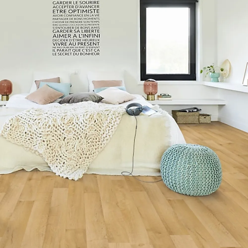 Tarkett Sol PVC Best - Imitation parquet Hêtre Brun Clair - Rouleau de 3m x 5m- Lino Sol Vinyle Pvc