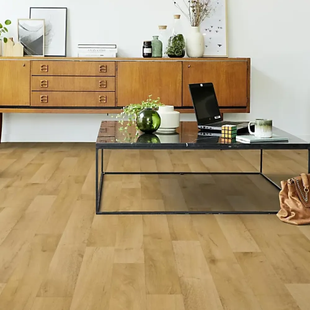 Tarkett Sol PVC Best - Imitation parquet Hêtre Brun Clair - Rouleau de 3m x 5m- Lino Sol Vinyle Pvc