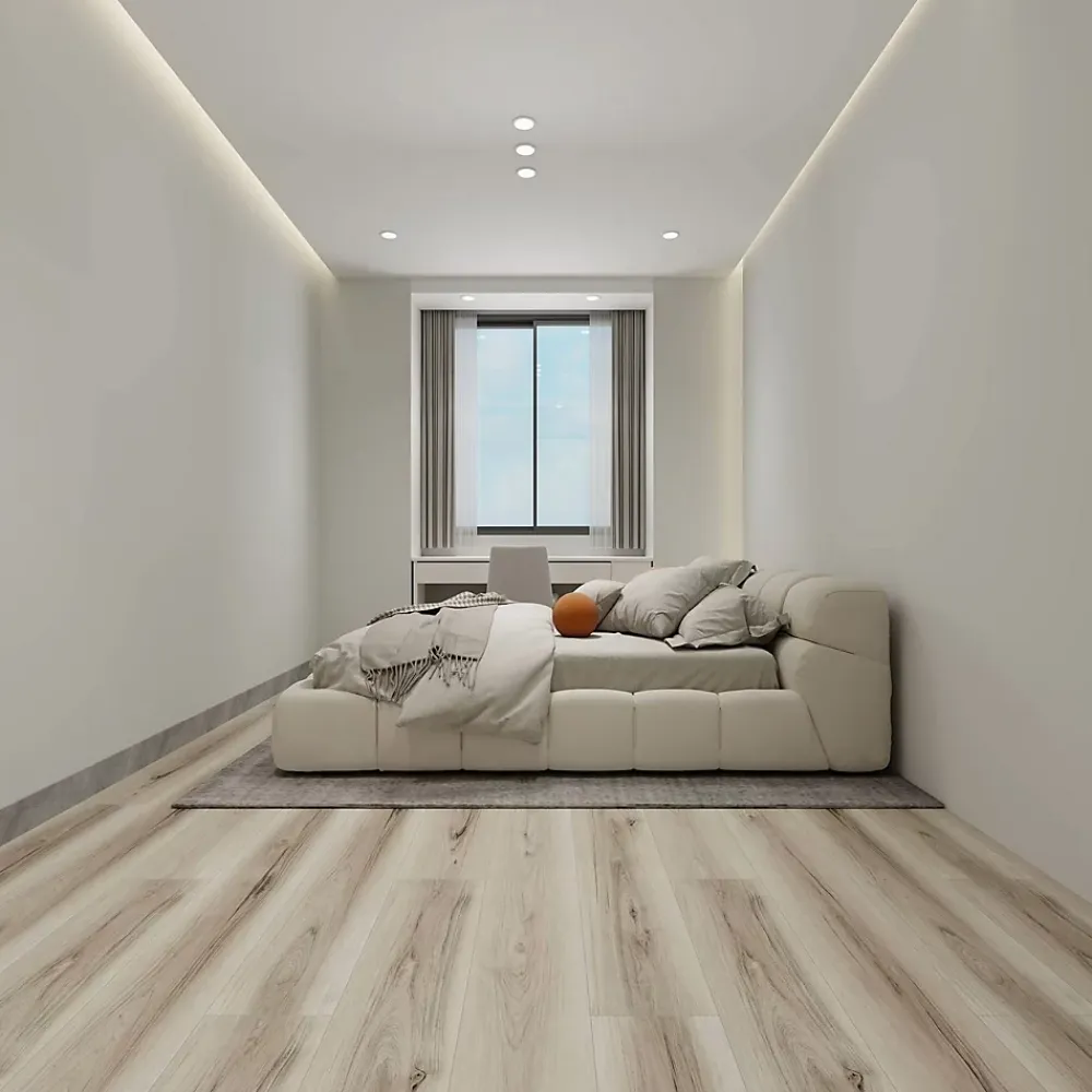 Rentside Sol PVC clipsable avec sous couche intégrée- GARANTIE 20 ans - Clair nuance - Dimensions L 122 cm x l 23 cm - Epaisseur 5,5 mm- Dalle Et Lame Pvc
