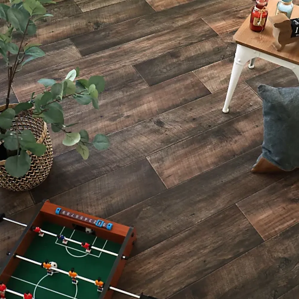 Tarkett Lino Sol Vinyle Pvc<Sol PVC effet parquet Chêne Brun Foncé - Rouleau de 3m x 4m